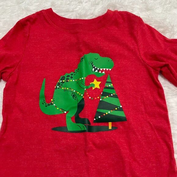 3/$10 Toddlers Cat and Jack Red Christmas Long Sleeve Top Size 2T - Picture 3 of 6